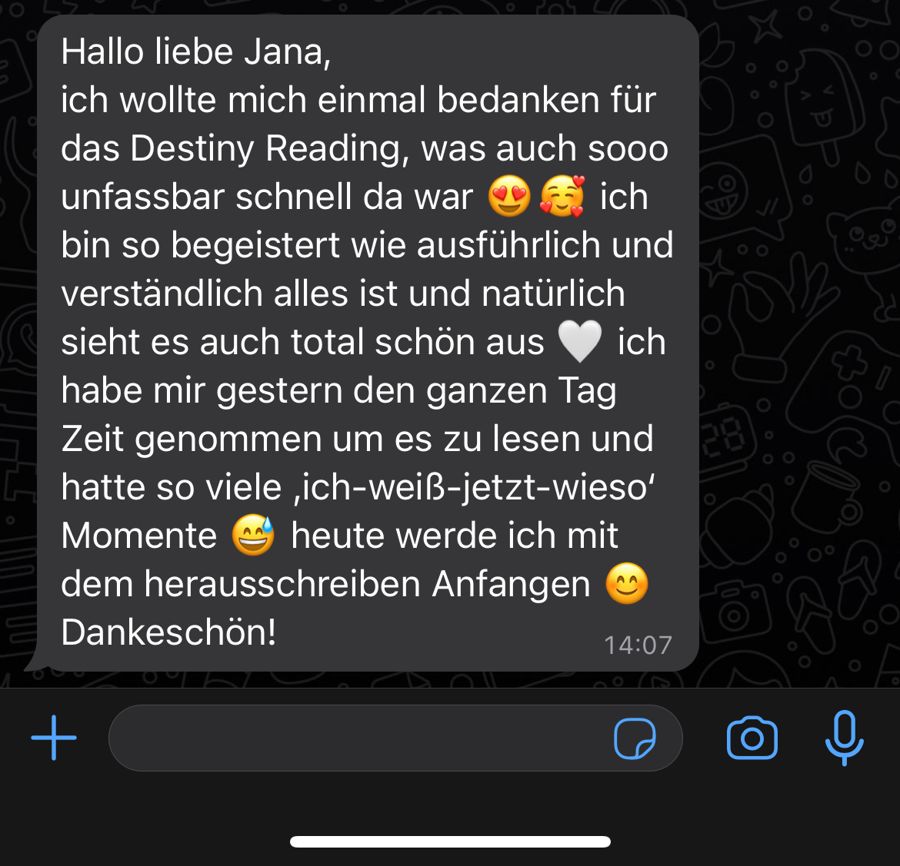 Feedback zum Destiny Matrix Reading